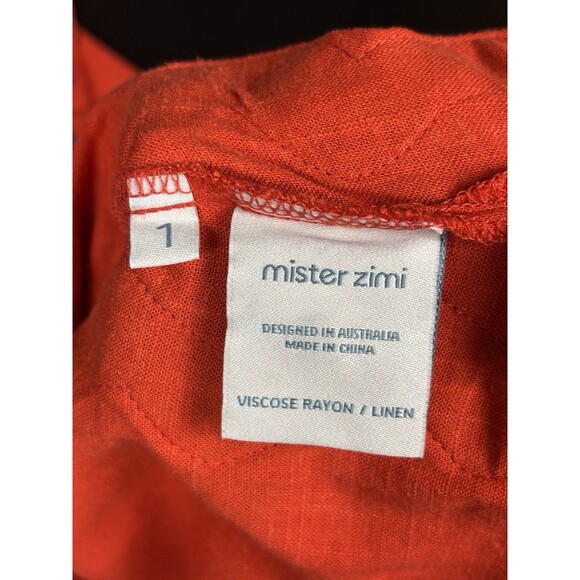 Mister Zimi Margot Maxi Dress Bright Red Purple Rhubarb Rick Rack Trim 8 Linen - Picture 5 of 11